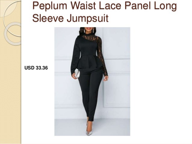 lace panel navy blue scalloped neckline jumpsuit