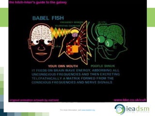 Language can be a problem!
For more information, visit www.ieadsm.org
 