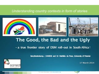 Understanding country contexts in form of stories
For more information, visit www.ieadsm.org
 