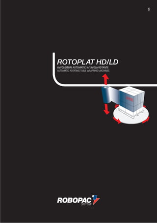 I/UK
ROTOPLAT HD/LD
AVVOLGITORI AUTOMATICI A TAVOLA ROTANTE
AUTOMATIC ROTATING TABLE WRAPPING MACHINES




ROBOPAC
     SISTEMI
 