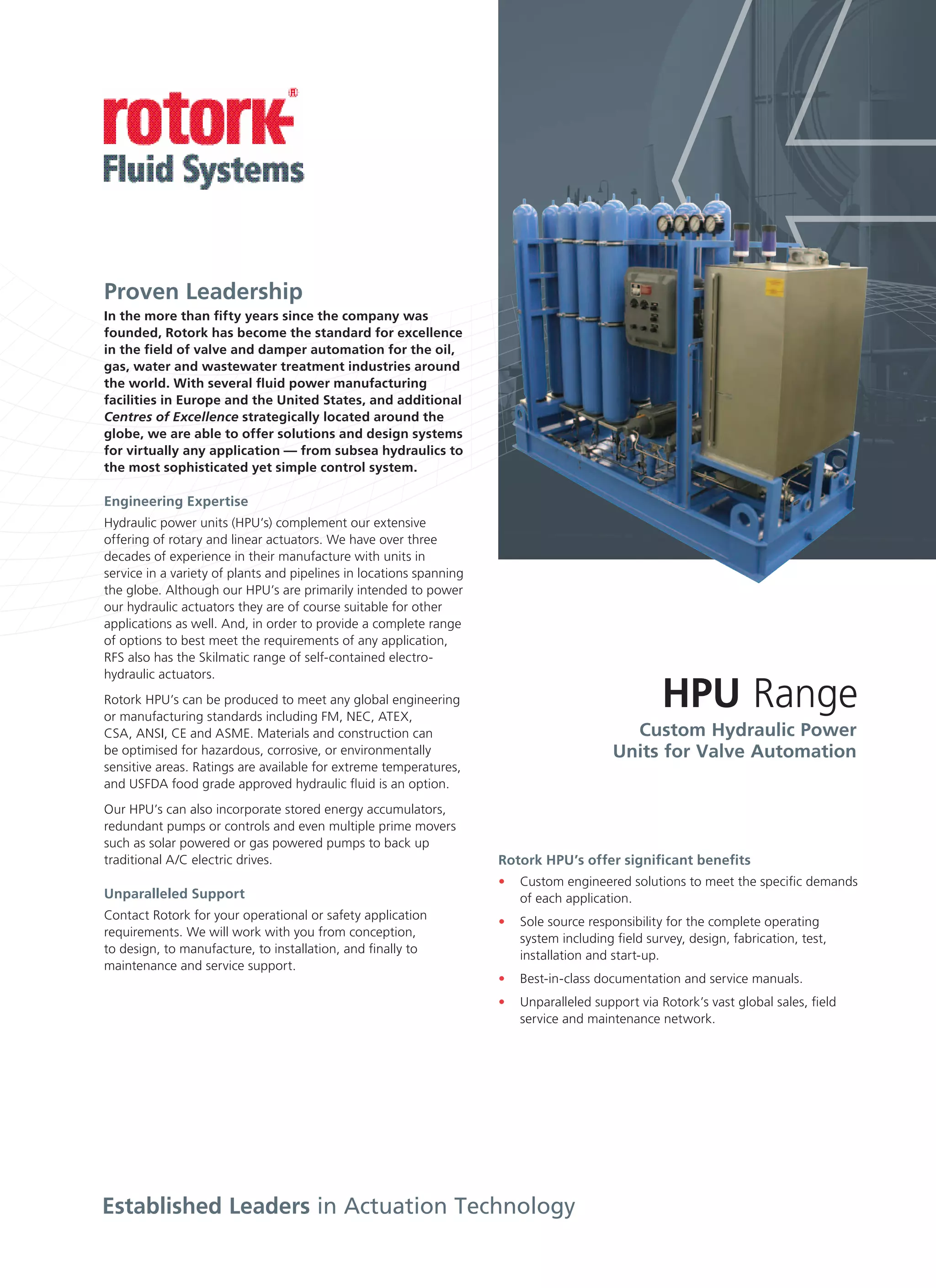 Rotork Fluid Systems Hydraulic Unit | PDF