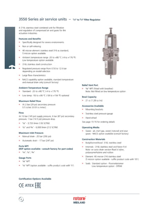 Rotork Midland ACS 3550 Compressed Air/Gas Filter Regulator