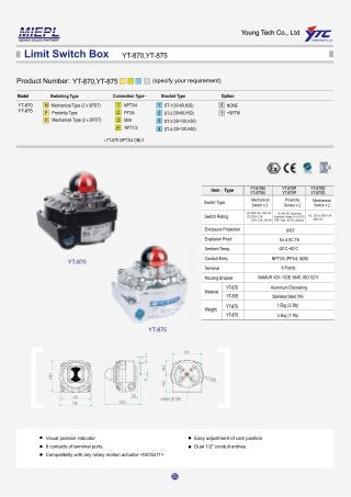 Rotork YTC YT-875 Limit Switch Box catalogue