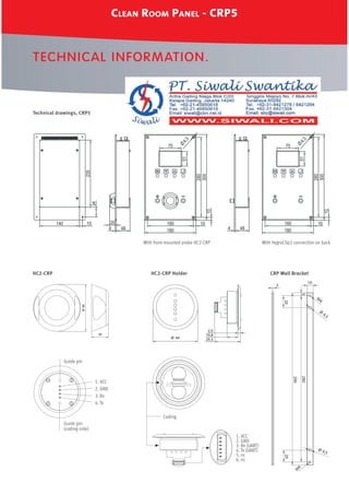 Rotronic Data Sheet CRP5 Clean Room Panel PDF