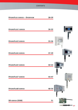 CONT ENTS

HygroFlex series – Overview

28-29

HygroFlex1 series

30-32

HygroFlex3 series

33-36

HygroFlex4 series

37-39

HygroFlex5 series

40-43

HygroFlex7 series

44-47

HygroFlex8 series

48-50

XB series (OEM)

51
27

 