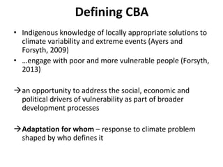 Urban community-based adaptation: opportunities and challenges | PDF