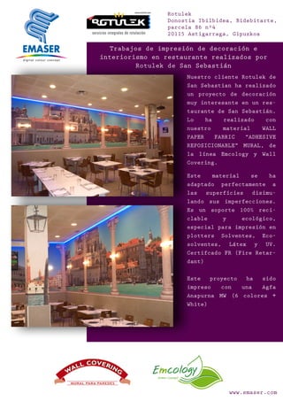 Interiorismo en un restaurante implementado por Rotulek