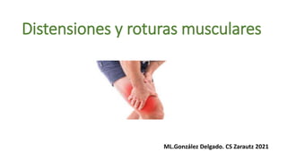 Distensiones y roturas musculares
ML.González Delgado. CS Zarautz 2021
 