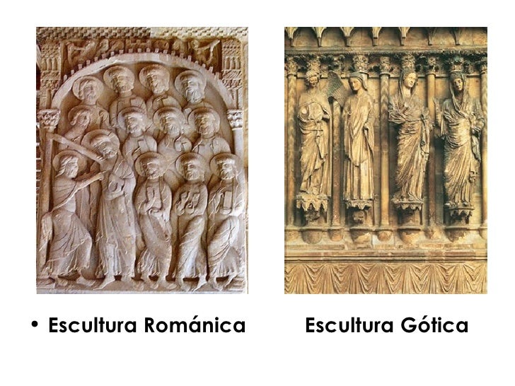 Resultado de imagen de diferencias escultura romanica y gotica
