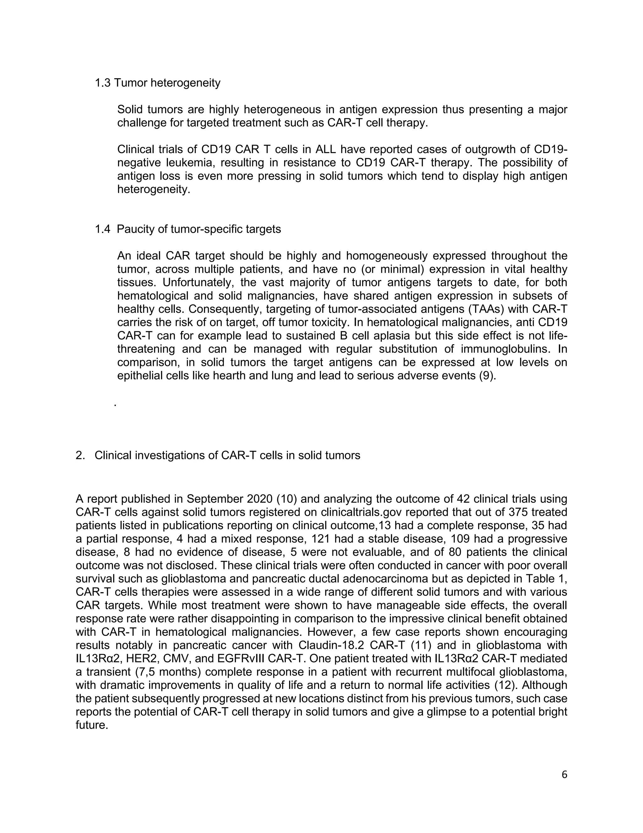 CAR-T CELLS IN SOLID TUMORS | PDF