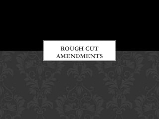 Rough cut amendments 