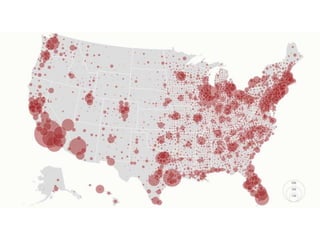 • Mike Bostock created a bubble map of US 
population by county. 
 