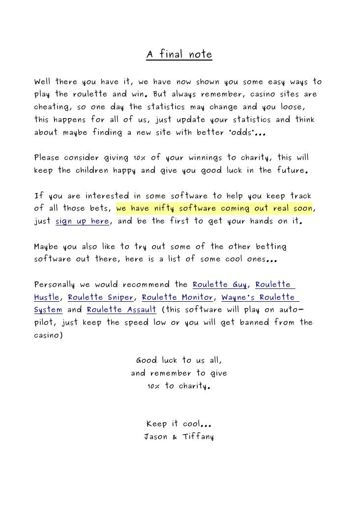 Roulette Killer software, free download