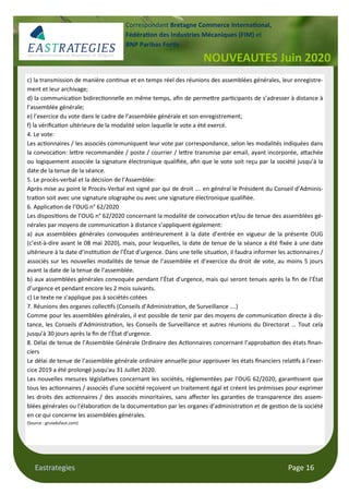 Eastrategies Page 16
NOUVEAUTES Juin 2020
Correspondant Bretagne Commerce Interna onal,
Fédéra on des Industries Mécanique...