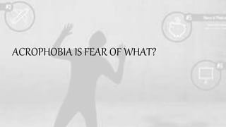 ACROPHOBIA IS FEAR OF WHAT?