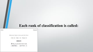 Each rank of classification is called:
 