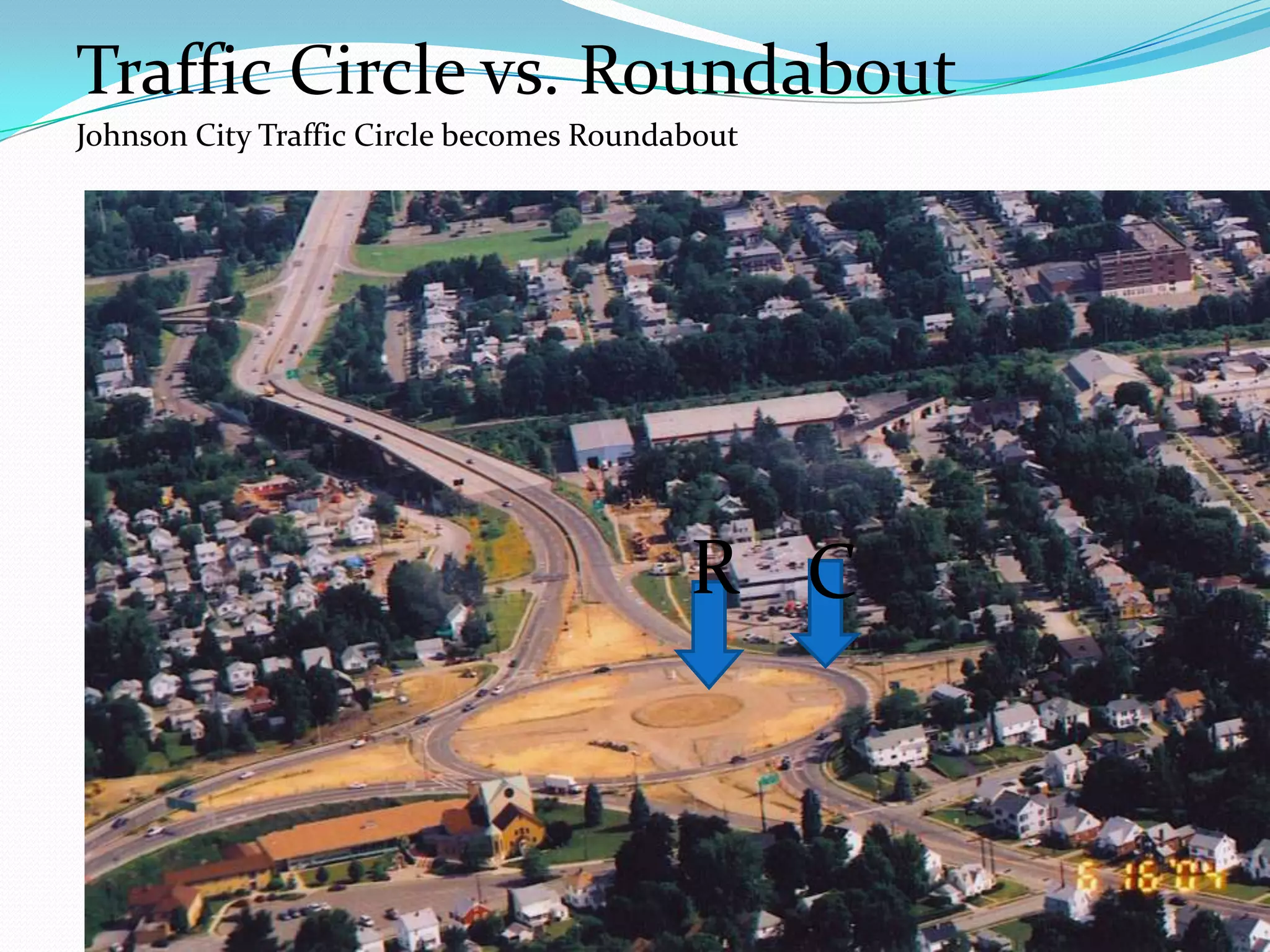 Traffic Circle vs. Roundabout
Johnson City Traffic Circle becomes Roundabout




                                          R C
 