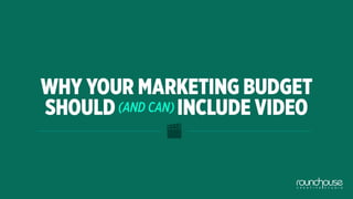 Why Your Marketing Budget Should (and can) Include Video