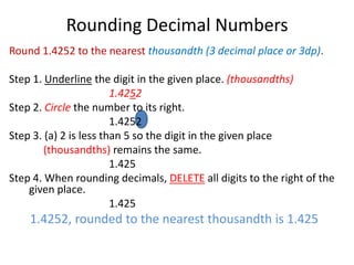 Rounding Decimal Numbers | PPT