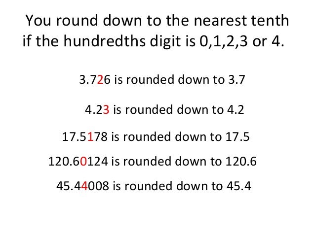 Rounding A Number To 1 Decimal Place