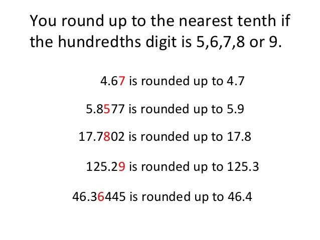Rounding a Number to 1 Decimal Place