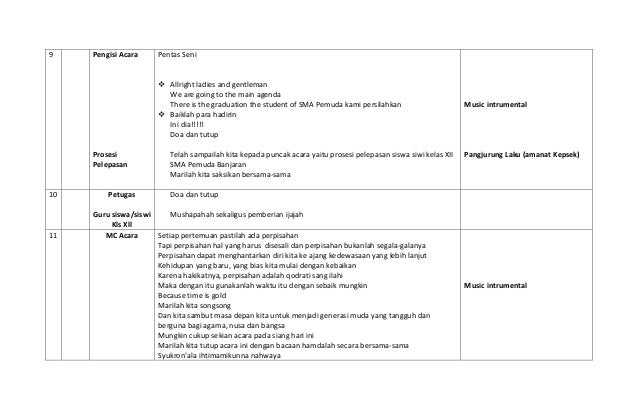 Roundown acara perpisahan