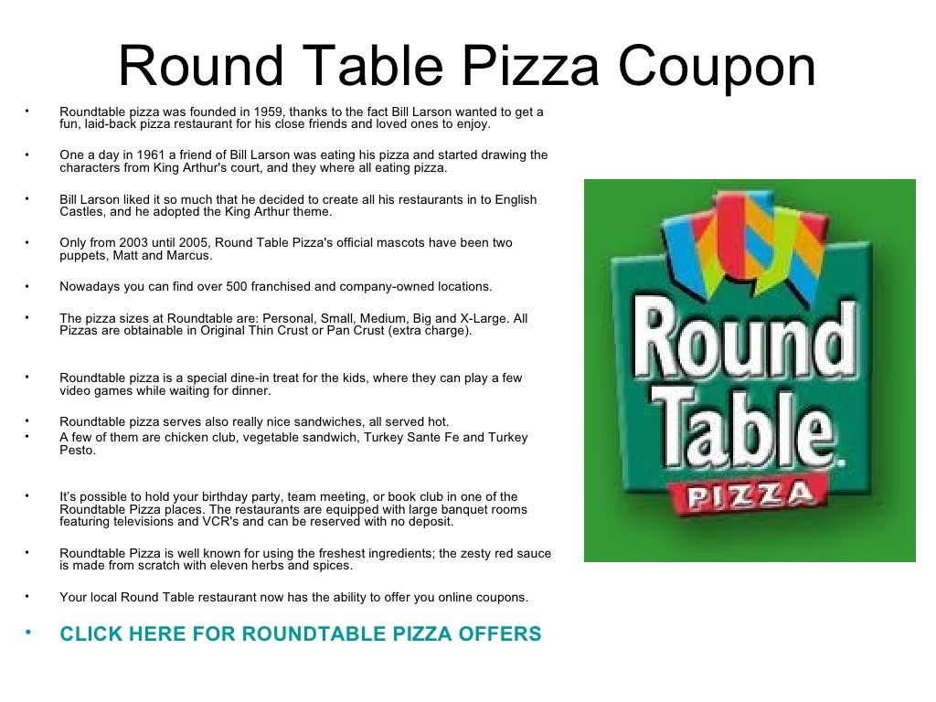 Round table pizza coupon