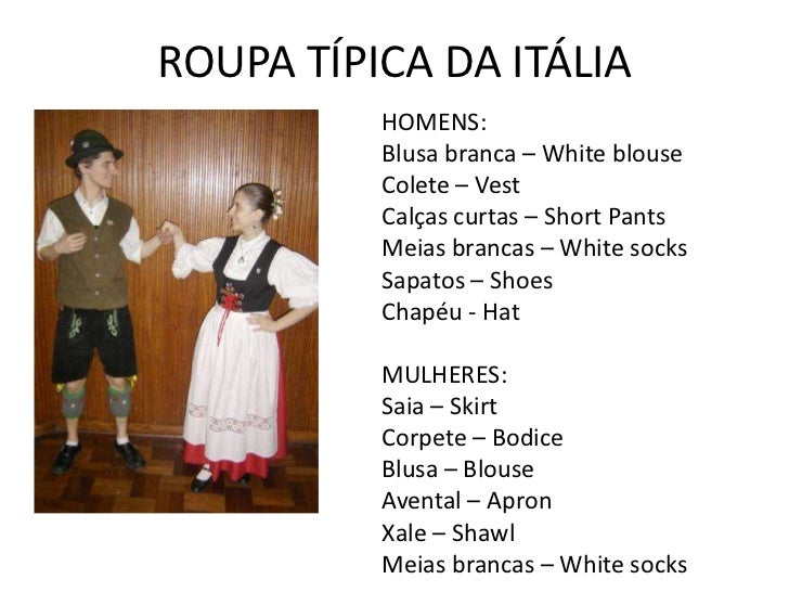 roupa tradicional italiana