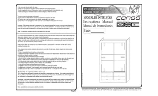 30270 - GUARDA ROUPA 2 PTS DE CORRER MANU
                                    WARDROBE 2 DOORS - ARMARIO 2 PUERTAS


                                    Instructions Manual
                                    Manual de Instrucciones




arte: Éder Pegorin (43) 9902-5383
 