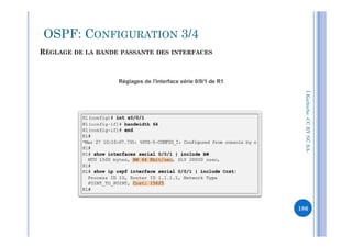 OSPF: CONFIGURATION 3/4
RÉGLAGE DE LA BANDE PASSANTE DES INTERFACES
I.Kechiche-CCBYNCSACCBYNCSA-
186
 