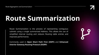 Guide to Route Aggregation and Summarization in IP Networking | PPTX