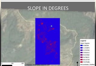 SLOPE IN DEGREES
7
Projection : EPSG:32643 - WGS 84 / UTM
 