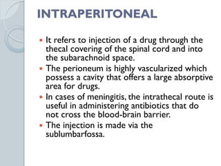 Intraperitoneal Injection Route Route of drug administration and uses of | PDF