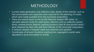 Route optimization for collection of municipal solid waste in Katpadi ...