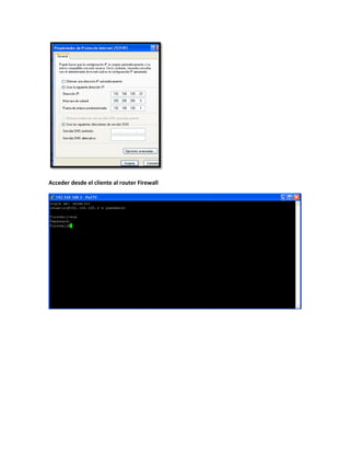 Acceder desde el cliente al router Firewall
 