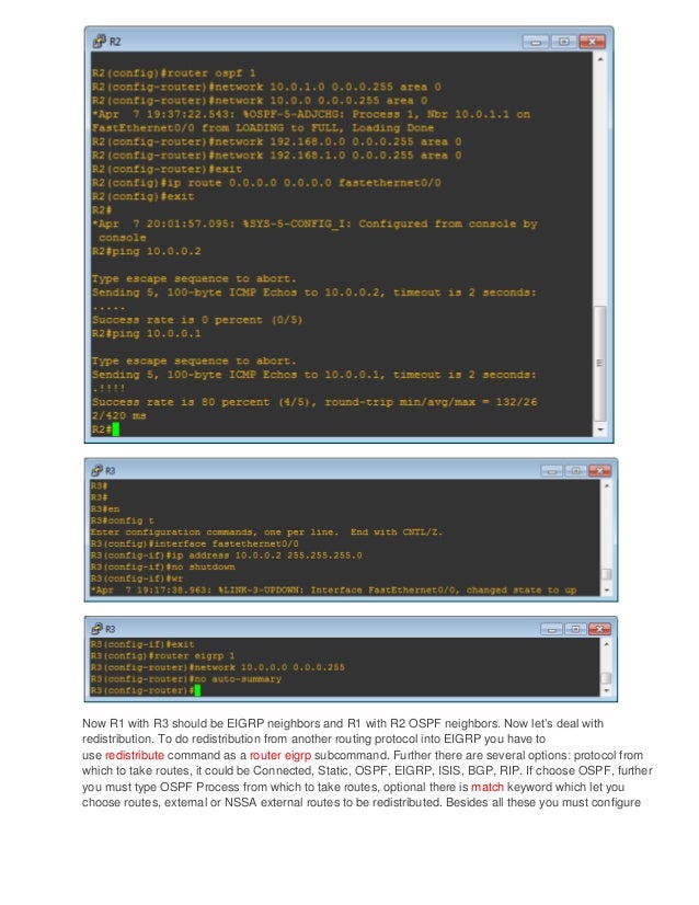 Eigrp redistribute metric