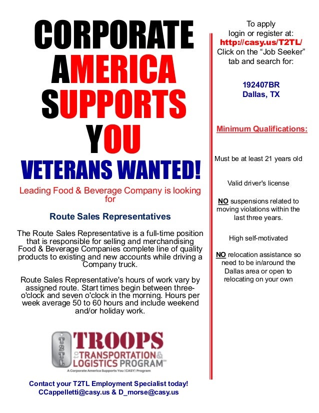 route sales rep dallas tx route sales representative