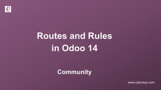 www.cybrosys.com
Routes and Rules
in Odoo 14
Community
 