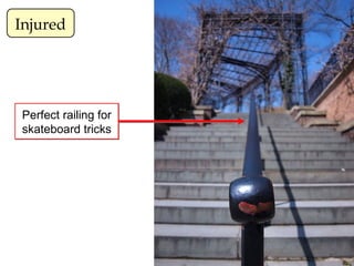 Injured Perfect railing for skateboard tricks 