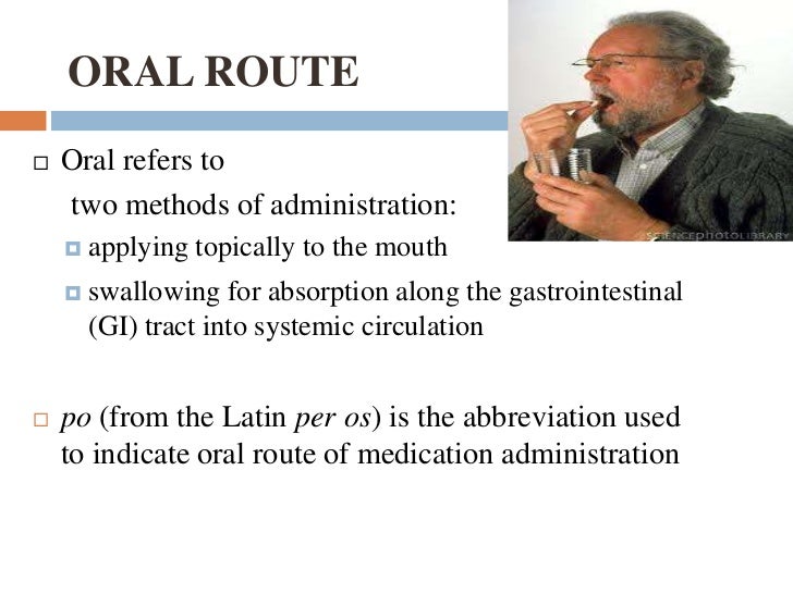 Routes of drug administration