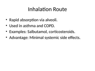 Systemic Inhalation Route Comprehensive Overview of Drug Administration Routes and Their Clinical ...