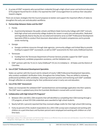 Block Format For Child Development Associate Routes to competency: The Child Development Associate® Credential and ...