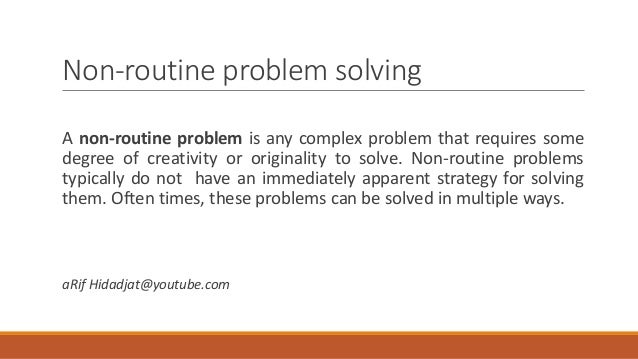Routine And Non Routine Problems