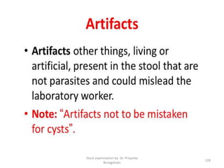 Stool examination by Dr. Priyanka
Buragohain
128
 