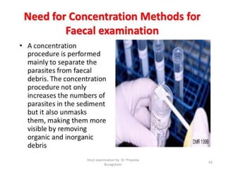 Stool examination by Dr. Priyanka
Buragohain
42
 