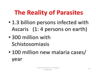 Stool examination by Dr. Priyanka
Buragohain
82
 