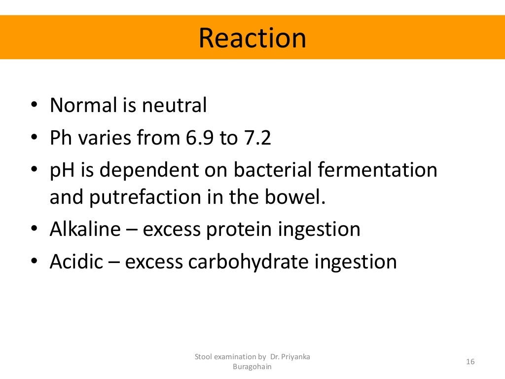 Routine examination of stool