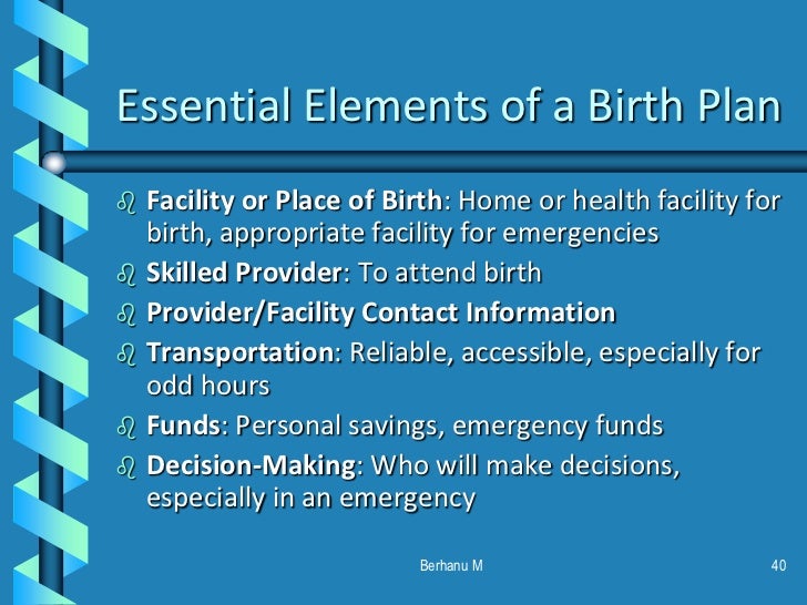 routine amp focused anc birth preparedness plan