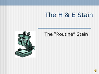 The H & E Stain
The “Routine” Stain
 