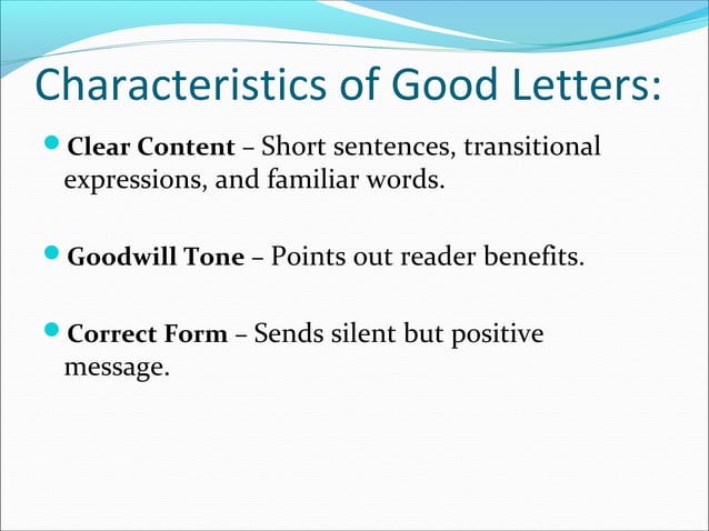 Routine Letters And Good Will Messages